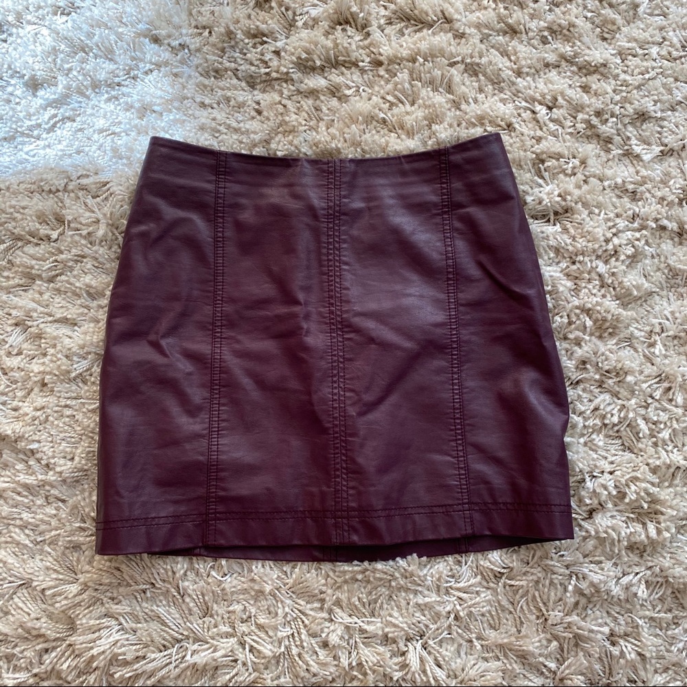 Free People Modern Femme Vegan Leather Mini Skirt